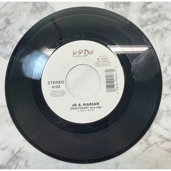 JD & Mariah Carey Sweetheart / (w/o Rap) 90s 45 Hip Hop Pop SoSo Def 1998 - Picture 6 of 6